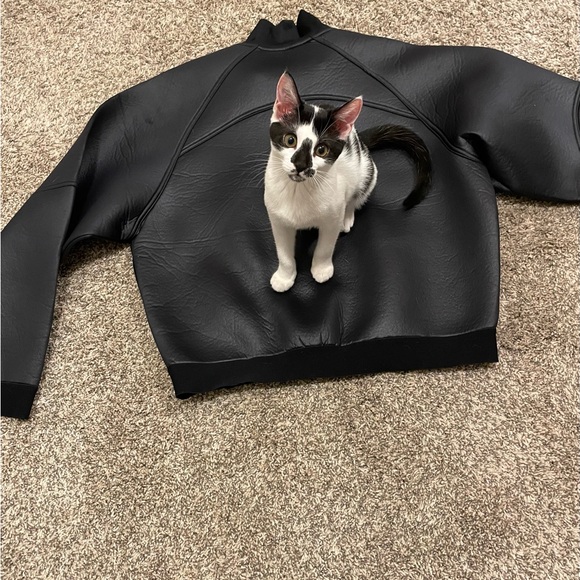 Avec Les Filles Woman’s Faux Leather top is in excellent condition size M - Picture 3 of 11